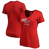 Women Houston Rockets Fanatics Branded 2018 NBA Playoffs Slogan V Neck T-Shirt Red,baseball caps,new era cap wholesale,wholesale hats